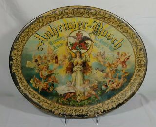 Pre Prohibition Anheuser Busch Beer Tin Serving Tray St Louis Mo Budweiser Ab