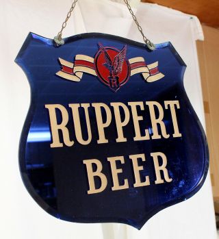 Jacob Ruppert Reverse - Glass Rog Shield Beer Sign York City,  Ny Knickerbocker