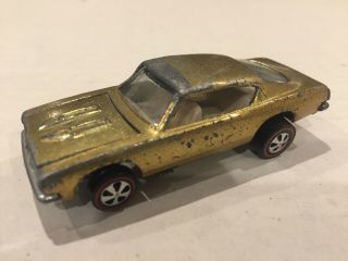 Rare Vintage Hot Wheels Redline 1968 Custom Barracuda Gold Us