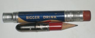Vintage PEPSI:COLA Double Dot Bullet Lead Pencil Bigger Better 5 cents 2
