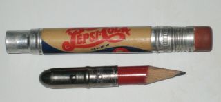 Vintage PEPSI:COLA Double Dot Bullet Lead Pencil Bigger Better 5 cents 3