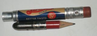 Vintage PEPSI:COLA Double Dot Bullet Lead Pencil Bigger Better 5 cents 4