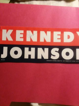 John F Kennedy Autograph Sticker Ohio 1960