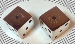 Vintage Pair 2 Of Solid Sterling Silver 925 Simmons Dice