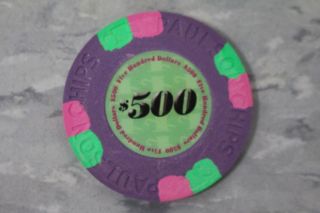 10 Paulson Classics Top Hat & Cane $500 Casino Poker Chips - VERY RARE 3