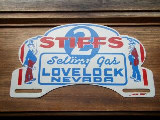 2 Stiffs Gas Lovelock Nevada Station Advertising License Plate Topper