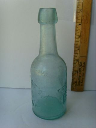 Antique “EVERHART ' S – EASTON PA,  ” Squat Blob Soda Bottle 1860 - 1875 54/38 2