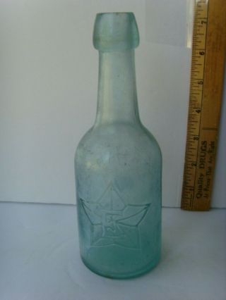 Antique “EVERHART ' S – EASTON PA,  ” Squat Blob Soda Bottle 1860 - 1875 54/38 3