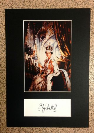 Queen Elizabeth Ll - Ultra Rare Coronation Photograph & Signature / Autograph