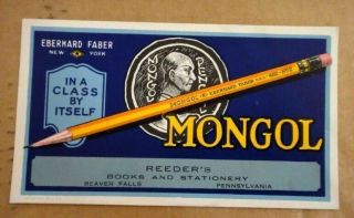 Antique Mongol Pencil Adv Ink Blotter Paper Reeders,  Beaver Falls Pa