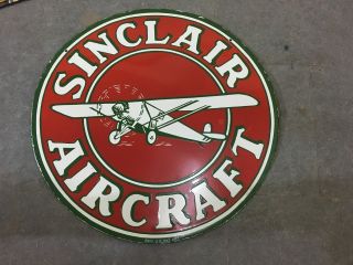 Porcelain Sinclair Aircraft Enamel Sign 30 " Inches Double Sided