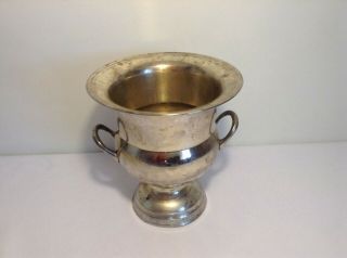 Brass Champagne Cooler Silver Ice Bucket Large Trophy Urn w/ Handles Vintage 2