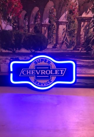 Chevrolet Service Neon Signn Chevy Car Sales Dealer Shop Gm.