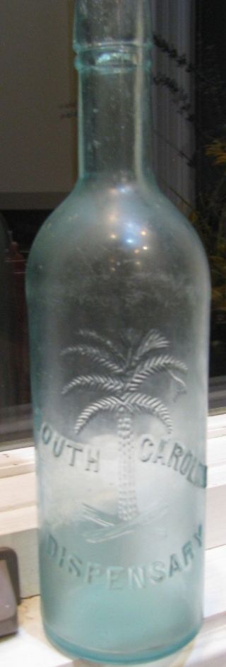 Aqua Pint Rum Straight Lip South Carolina Dispensary Cylinder Bottle