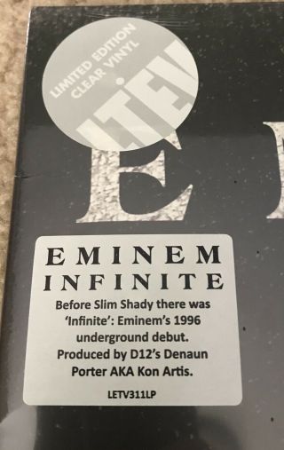 Eminem Infinite 2015 Clear Vinyl Rare Limited Edition Let Them Eat LP European 3