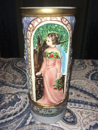 The Budweiser Girl Beer Stein 1973 Anheuser Busch Inc Made In Italy 9 Inches