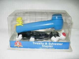 1999 Stylus Looney Tunes Tweety Sylvester Stapler " Hammer To Head " Sculpted Nip