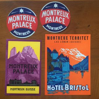 Hotel Luggage Label | Small Swiss Montreux Group - 4 Labels | Shape