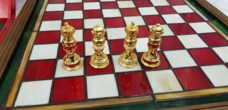 1996 FRANKLIN COCA COLA STAINED GLASS CHESS SET 5