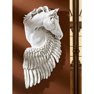 Equestrian Greek Mythological Flying Horse Pegasus Feathered Wing Wall Sculpture
