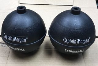 Set Of 2 Captain Morgan Rum - Cannonball Drink Cups.  Plastic.  Very Cool.