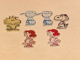 Vintage Peanuts Snoopy Charlie Brown Lucy Woodstock 6 Rubber Magnets