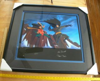 Batman And Robin Dynamic Leap Le Signed Art Lithograph Wbss 1990s Warner Brother
