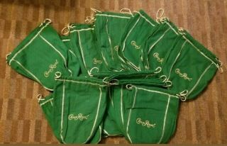 30 Crown Royal Green Apple Felt Draw String Bags 1 Liter