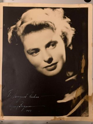 Ingrid Bergman Signed Photograph From 1944,  Casablanca,  Gaslight Actress