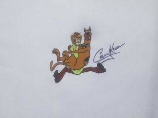 Scooby And Shaggy Casey Kasem Signed Hand Painted Animation Cel