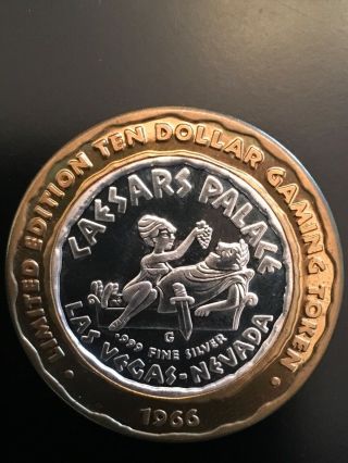 1966 Caesars Palace $10 Ten Dollar Limited Gaming Token/coin.  999 Silver (vegas)