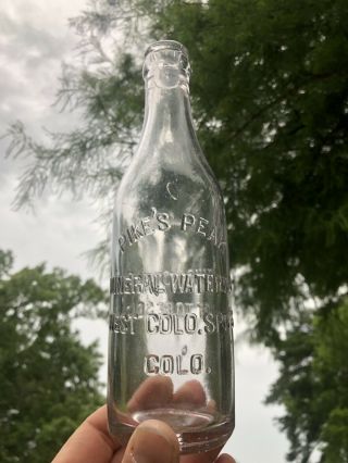 Rare Pikes Peak Mineral Water Co West Colorado Springs Colorado Bottle Soda