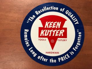 Vintage Keen Kutter Advertising Sticker Decal 8 " Diameter