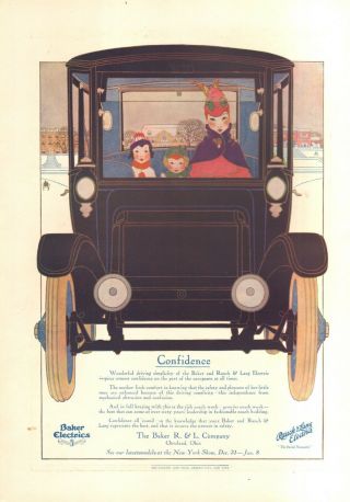 1915 - 16 Rauch & Lang Bakers Electric Car Ad Confidence Orig Vint