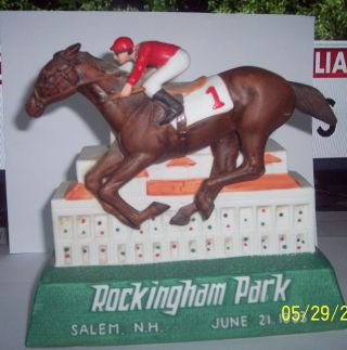 Rare Rockingham Park Salem N.  H.  Decanter Horse Racing June 21 1933