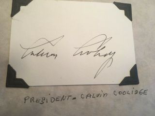 President Of The United States Calvin Coolidge Autograph On Paper