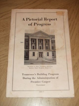 Rare 1942 Prentice Cooper Tennnessee Governor Report Of Building Progress Book