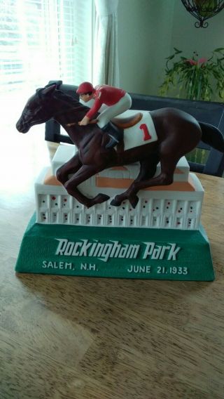 Vintage Rockingham Park Salem N.  H.  Horse Racing Kentucky Whiskey Decanter