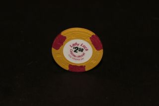 Rare Lady Luck $2.  50 Casino Chip Rated L