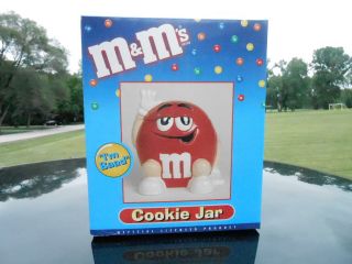 1999 Nrfb Vintage M&m Red Cookie Jar By Benjamin & Medwin - I 
