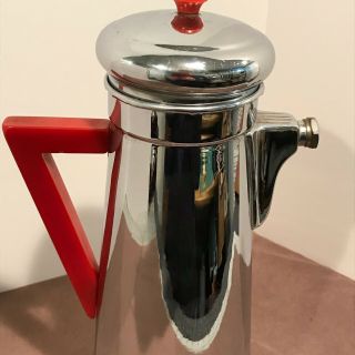Vintage Art Deco Forman Brothers Chrome & Red Bakelite Recipe Cocktail Shaker 5