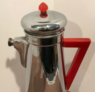 Vintage Art Deco Forman Brothers Chrome & Red Bakelite Recipe Cocktail Shaker 6