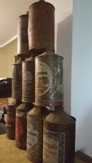 9 dumper quart Cone Top Beer cans reading canadian ace 2