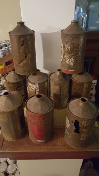 9 dumper quart Cone Top Beer cans reading canadian ace 4
