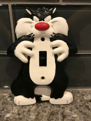 1995 Sylvester Light Switch Cover Single Resin Looney Tunes Warner Brothers