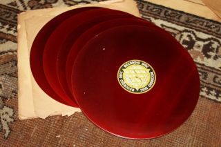 6 Recordio Disc 10 " Recording Blank Acetate Lathe Dub Cutter Red 78 Rpm