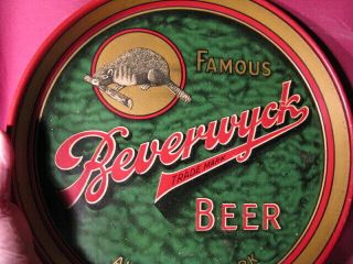 Scarce Beverwyck Beer Tray w Beaver Logo Albany York 3