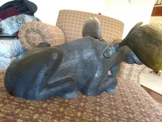 Big Sky Carvers - - - - Hand Carved Jeff Fleming Wood Moose Sculpture 2