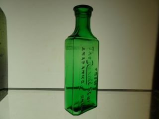 oklahoma drugstore medicine bottle anadarko,  okla.  green & 3