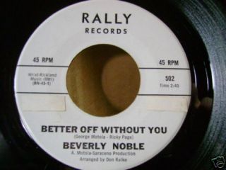 Mint/m - Promo Northern Soul 45 Beverly Noble Better Off Without/love Of